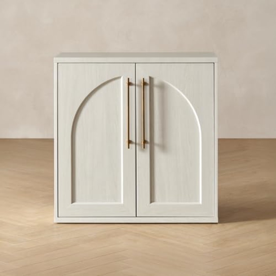 Glass Cabinet Display - キッチン、コーヒーバー、パントリー、リビングルーム用の小型モジュラーオーク製収納キャビネット：メディアコンソール付きのアクセントディスプレイサイドボードビュッフェ