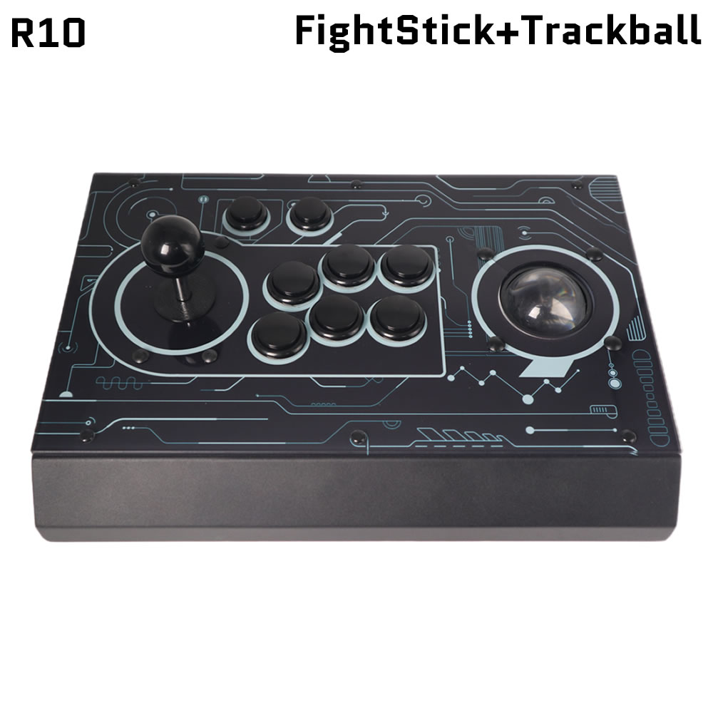 Trackball Controller Arcade - FightBox R10 アーケードファイトスティック サンワジョイスティック Raspberry Picoボード