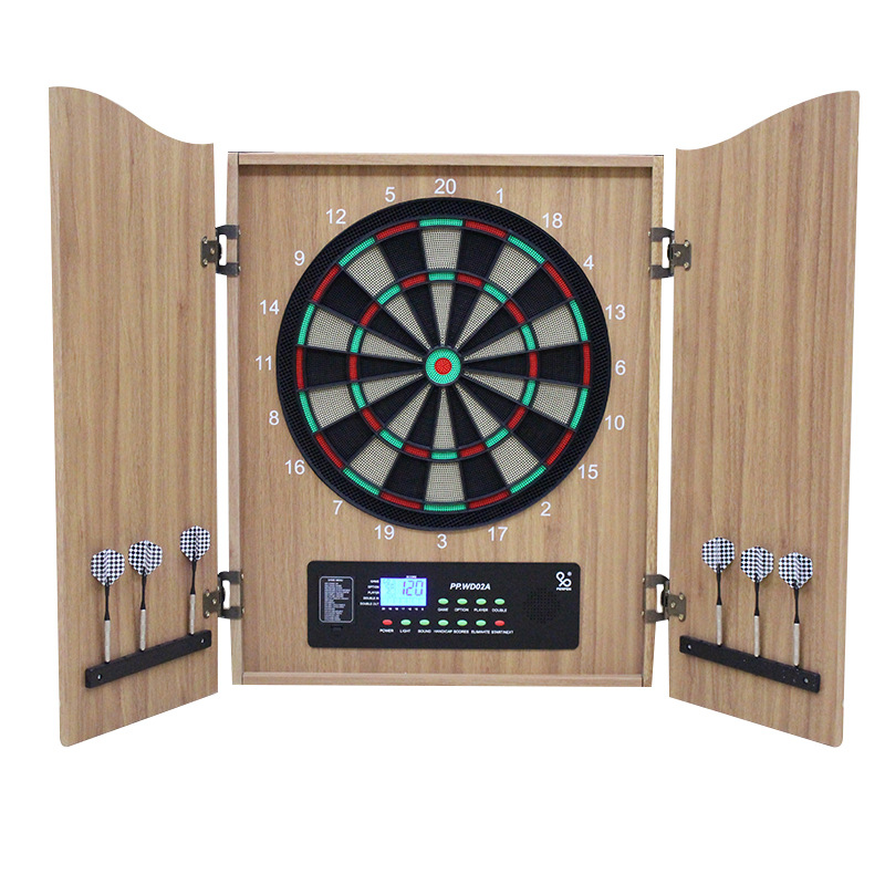 Electronic Dartboard Cabinet - 高級木製電子ダーツボードキャビネット、自動採点システム付き、プロ仕様ソフトダーツボード