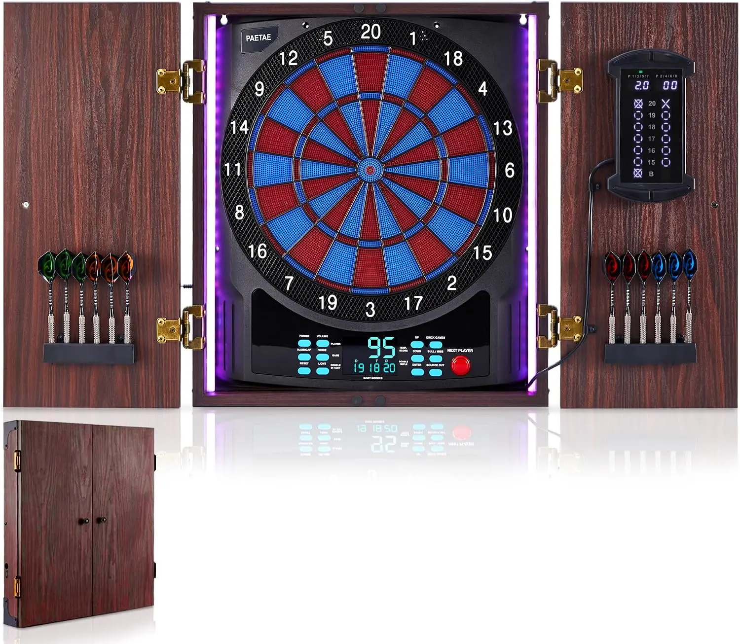 電子ダーツボードキャビネット、ソフトチップダーツボード、大型 - Electronic Dartboard Cabinet のレビューと価格