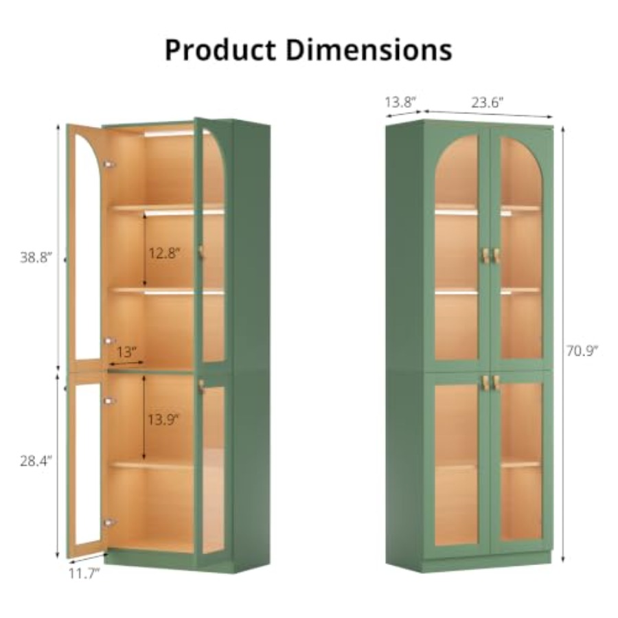 リビングルーム用オフィスキュリオキャビネット、強化ガラス扉付 - Glass Cabinet Display のレビューと価格