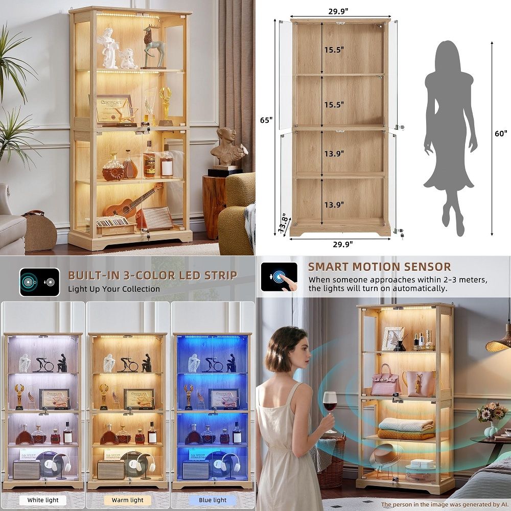 ファームハウスガラス製ディスプレイキャビネット（扉付き）、3 - Glass Cabinet Display のレビューと価格